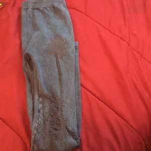 Denim color distressed leggings